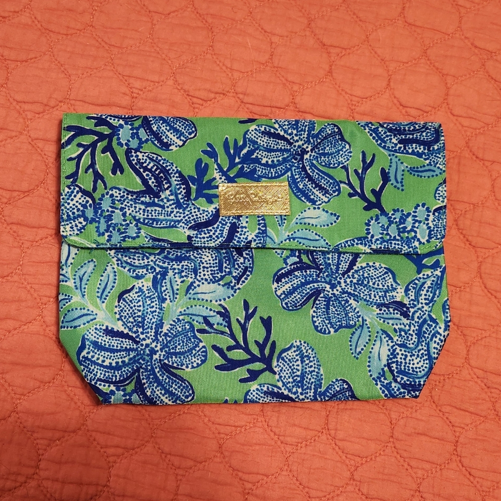 Floral Green and Blue Clutch